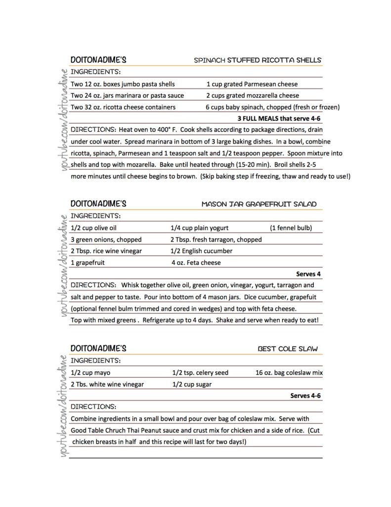 Fridge Organization Bulk Meals 3 3" x 5"