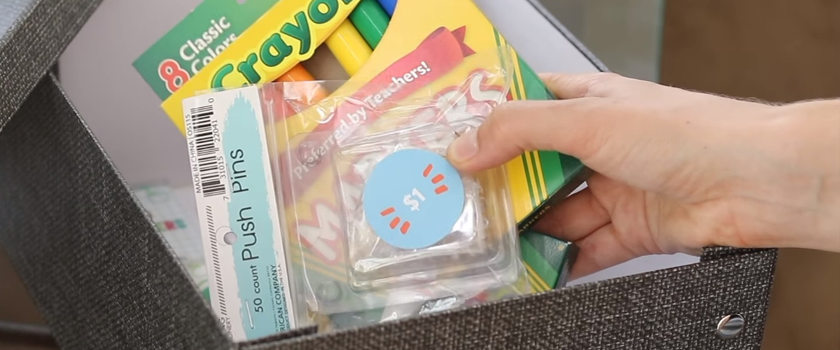Dollar Store back to school organization