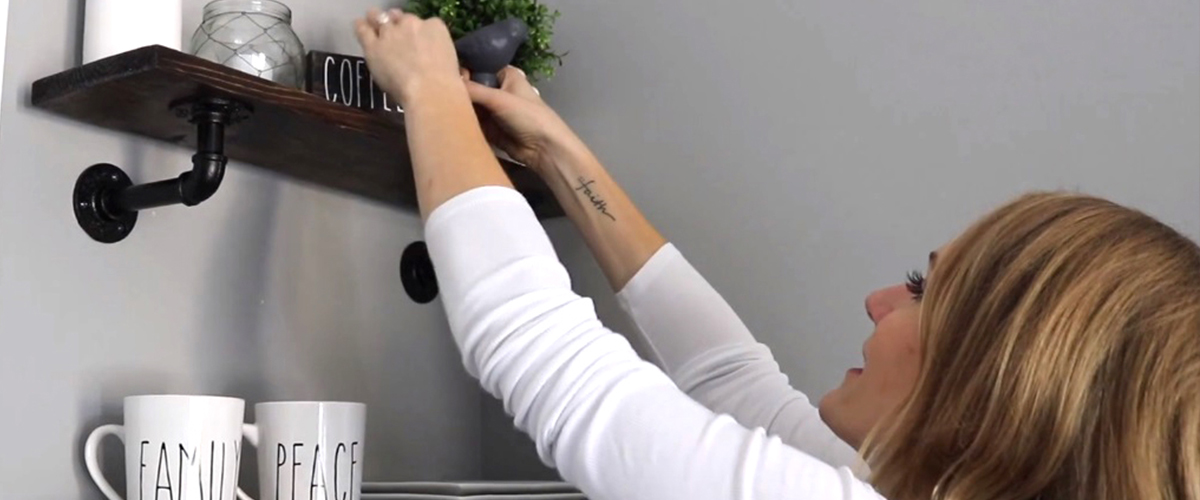 SMALL SPACE ORGANIZING | DIY Floating Shelves & Dollar Tree Ideas