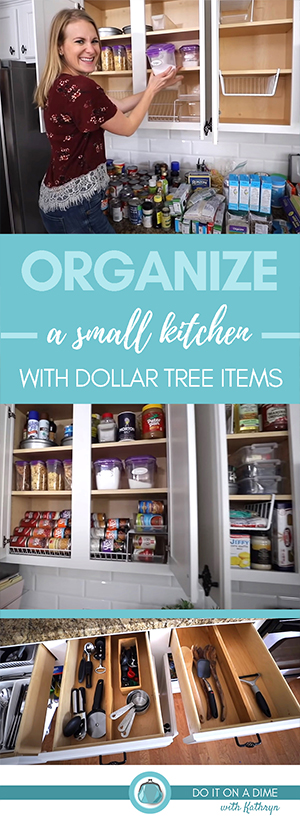 Today we are organizing a SMALL kitchen all from Dollar Tree! Clean, declutter and organize with me.